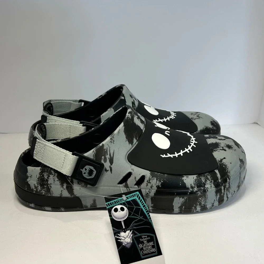 Disney Nightmare Before Christmas Jack Skellington Clogs Gray Black Mens 11 NEW
